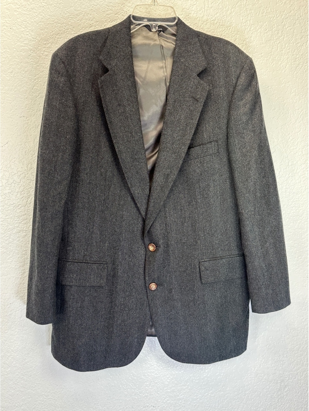 Polo University Club Ralph Lauren Wool Blazer Gray Herringbone Tweed Lord Taylor